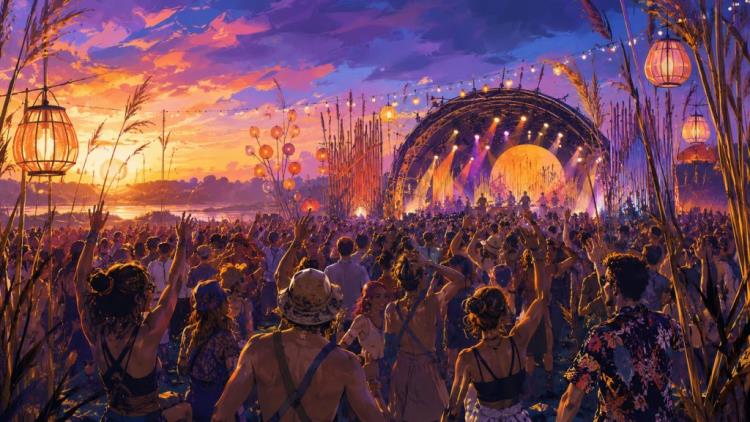 KI-Illustration: Tickets für Reeds Festival — Seequai, Pfäffikon — Freitag, 17. Juli 2026