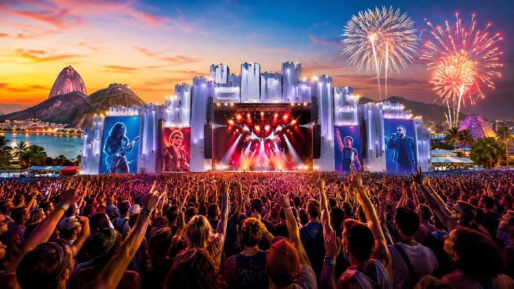 AI illustration: Rock in Rio 2026: Foo Fighters, Elton John, Calvin Harris and Stray Kids lead seven huge festival days