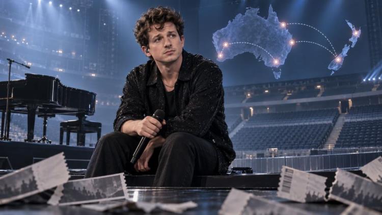 KI-Illustration: Charlie Puth sagt Australien- und Neuseeland-Tour ab: alle sechs Arena-Konzerte im November gestrichen