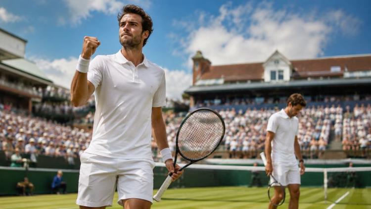 AI illustration: Quentin Halys beats Giles Hussey to reach ATP Lexus Eastbourne Open quarterfinals on grass