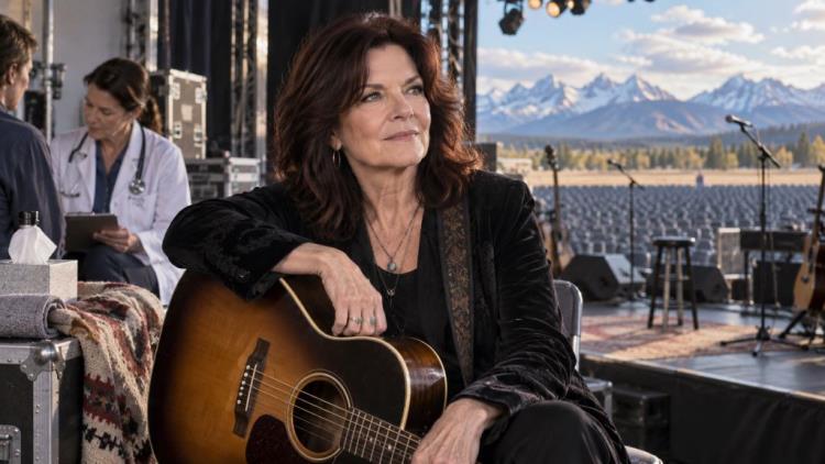 AI illustration: Rosanne Cash postpones three concerts after health emergency, with stage return planned for September 19