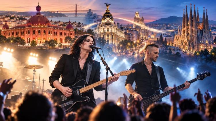 illustration IA: Placebo 30th Anniversary Tour lance sa tournée européenne entre Lisbonne, Madrid et Barcelone en cinq jours