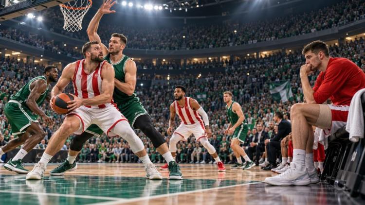 illustration IA: Olympiacos sans Milutinov à Kaunas à guichets fermés, Dunston et Papas reviennent pour défier le Žalgiris