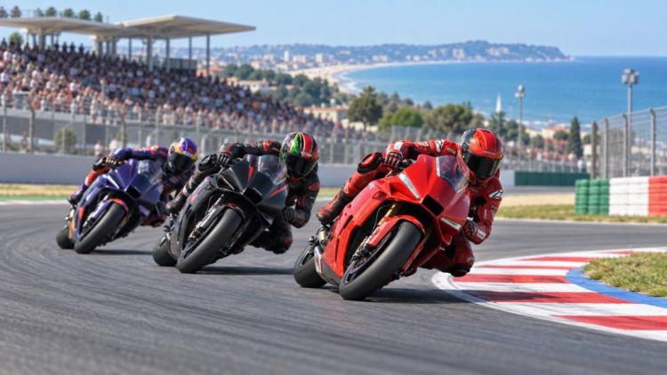 AI illustration: Marc Márquez wins Misano sprint to cut the gap and tighten the MotoGP title fight ahead of Sunday's race