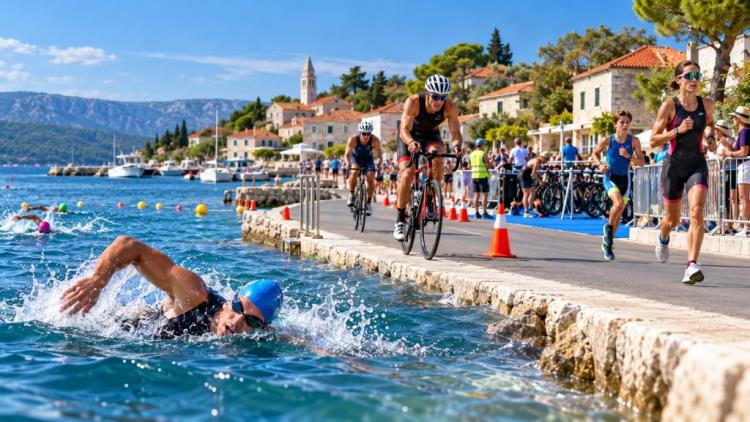 AI illustration: Klimno on 3 October 2026: Croatian Triathlon League final, national championships and open recreational races