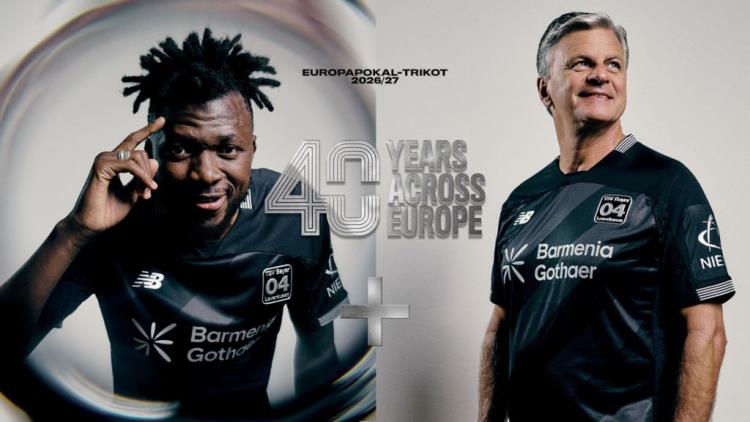 Bayer 04 prezentuje pierwszy europejski strój i świętuje 40 lat historii klubu w pucharach w czerni i srebrze