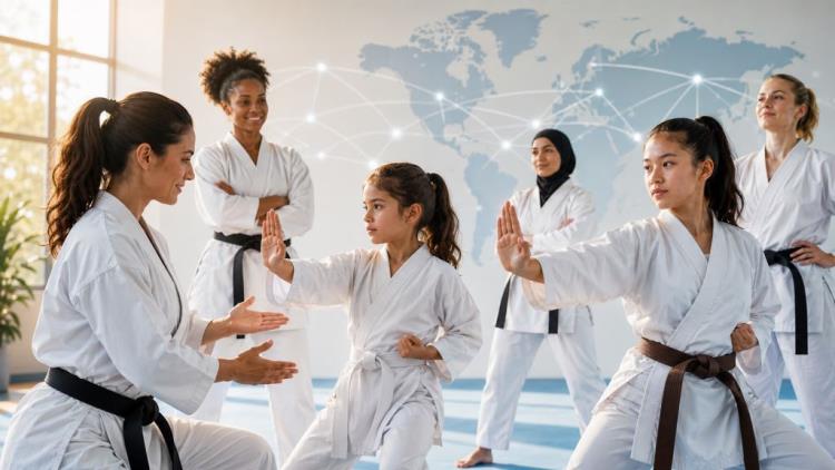 AI illustration: WKF and NO MORE join forces as karate takes a global role against gender-based violence and for safer sport