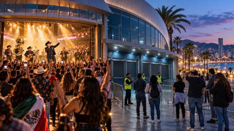 illustration IA: Grupo Firme à Badalona : premier concert complet, seconde date annulée sans motif rendu public en Espagne