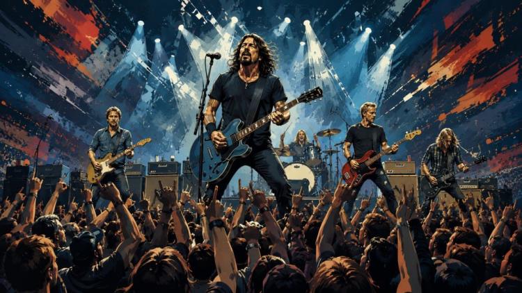 KI-Illustration: Tickets für Foo Fighters — Mohegan Sun Arena, Uncasville — Sonntag, 4. Oktober 2026