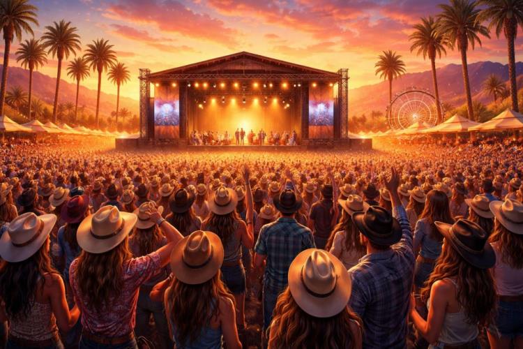 AI ilustracija: Ulaznice za Stagecoach Country Music Festival — Empire Polo Club, Indio — petak, 23. travnja 2027.