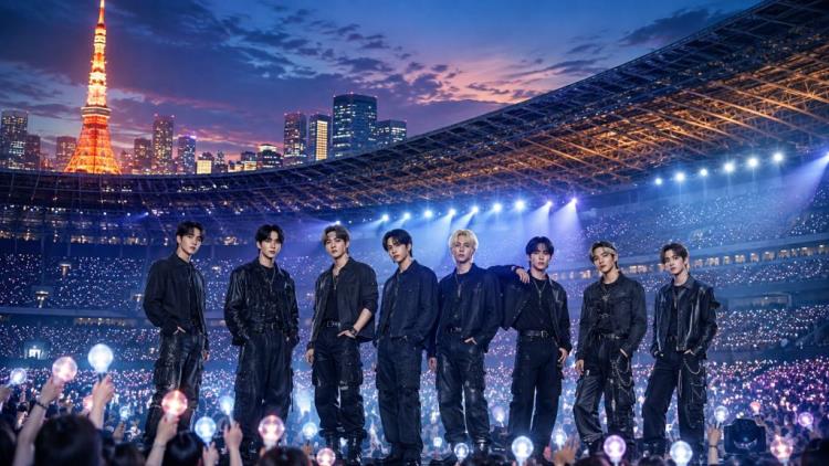 ilustración con IA: Stray Kids hacen historia en Tokio: RUN IT suma siete conciertos agotados en Japón ante unos 370.000 fans