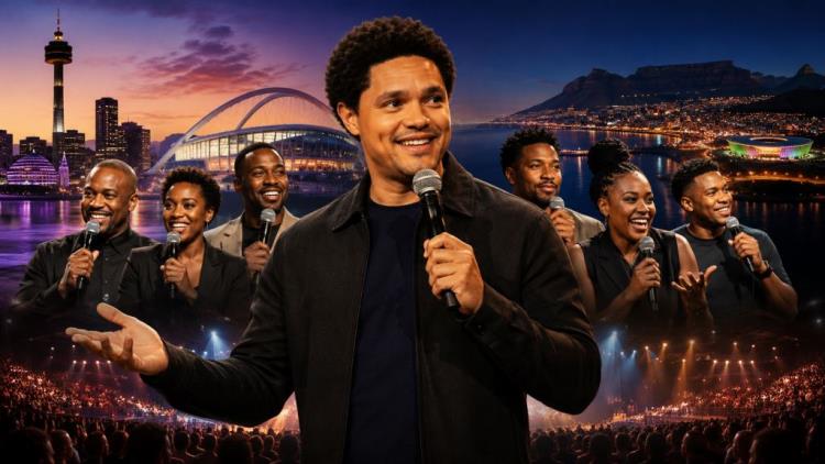 illustration IA: Trevor Noah mène la tournée Bafunny Bafunny à Pretoria, Durban et Cape Town en septembre 2026 en Afrique du Sud