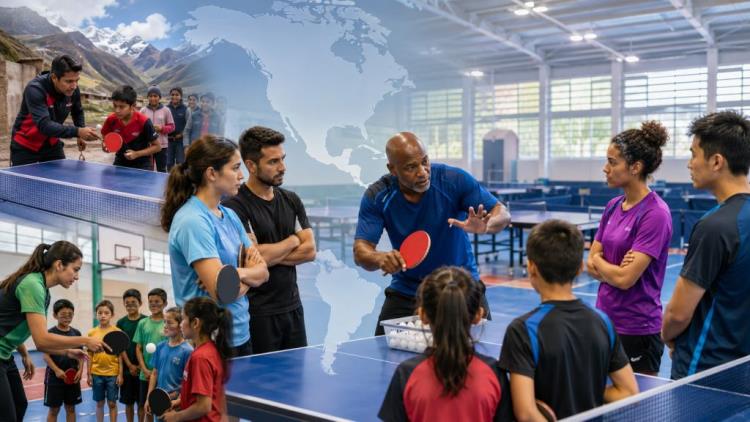 illustration IA: L'ITTF et le DOSB lancent un programme de formation des entraîneurs en République dominicaine, au Pérou et au Mexique