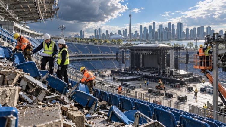 AI ilustracija: Toronto traži hitne popravke Rogers Stadiuma prije koncerta AC/DC-a 16. rujna nakon snažne olujne štete