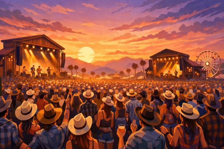 AI ilustracija: Ulaznice za Stagecoach Country Music Festival — Empire Polo Club, Indio — petak, 23. travnja 2027.