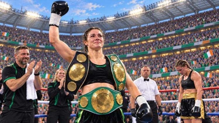 AI ilustracija: Katie Taylor završila karijeru pobjedom u Croke Parku i trećim statusom apsolutne boksačke prvakinje