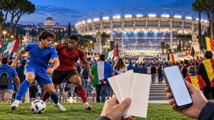 ilustracja AI: Włochy - Belgia w Rzymie: wydano 32 000 biletów, ceny od 20 euro i duże zainteresowanie meczem na Olimpico