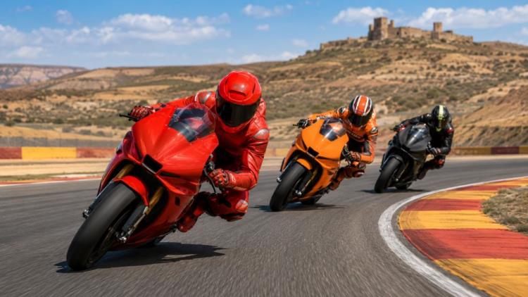 ilustracja AI: Márquez zdominował weekend w Aragonii i zmniejszył stratę do lidera MotoGP Jorge Martína do 19 punktów