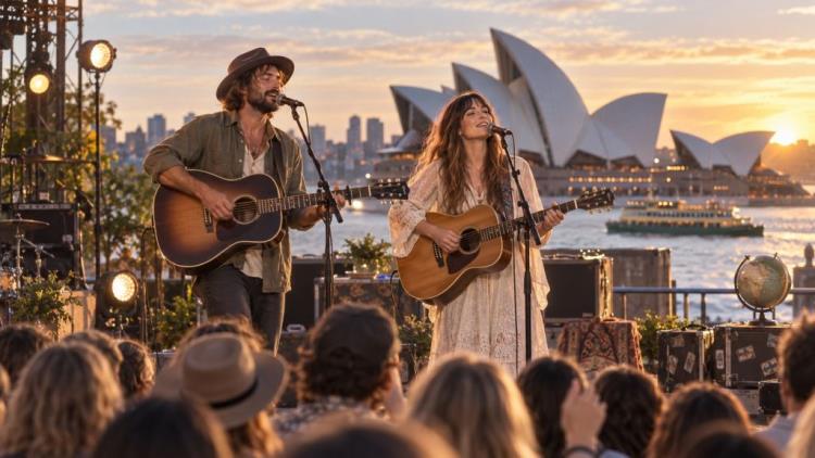 AI ilustracija: Angus & Julia Stone kreću na svjetsku turneju uz Karaoke Bar: šest koncerata diljem Australije 2027