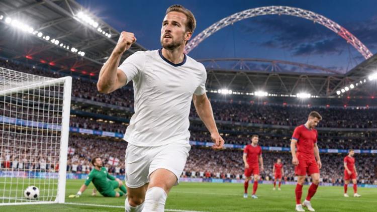 ilustración con IA: Harry Kane, a un paso del récord de Inglaterra: ante Chequia en Wembley puede alcanzar los 125 partidos