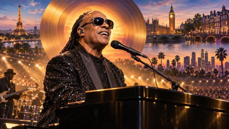 illustration IA: Stevie Wonder célèbre les 50 ans de "Songs in the Key of Life" avec une grande tournée en Europe et aux États-Unis