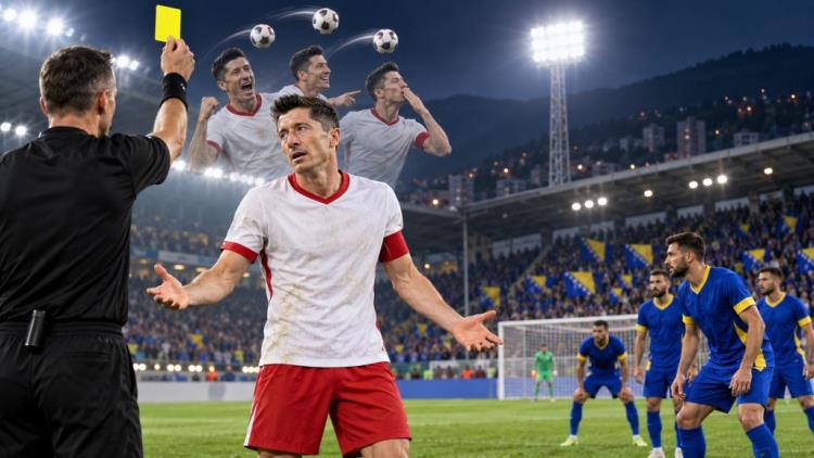 illustration IA: Lewandowski suspendu après son triplé: la Pologne sans son capitaine face à la Bosnie-Herzégovine à Zenica