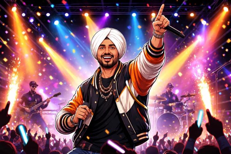 KI-Illustration: Tickets für Diljit Dosanjh — Uber Arena, Berlin — Freitag, 21. August 2026