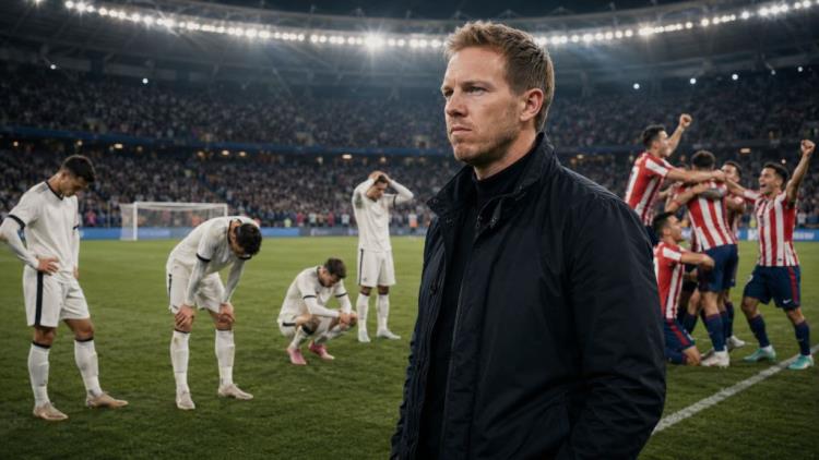 ilustración con IA: Nagelsmann bajo presión tras la eliminación de Alemania ante Paraguay en penaltis y la decisión de DFB