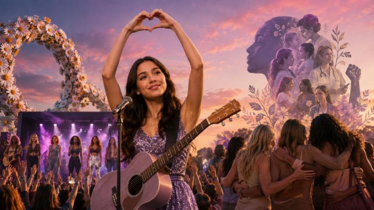 illustration IA: Daisy Chain Fields d'Olivia Rodrigo récolte 20 millions de dollars pour les femmes, les filles et les associations