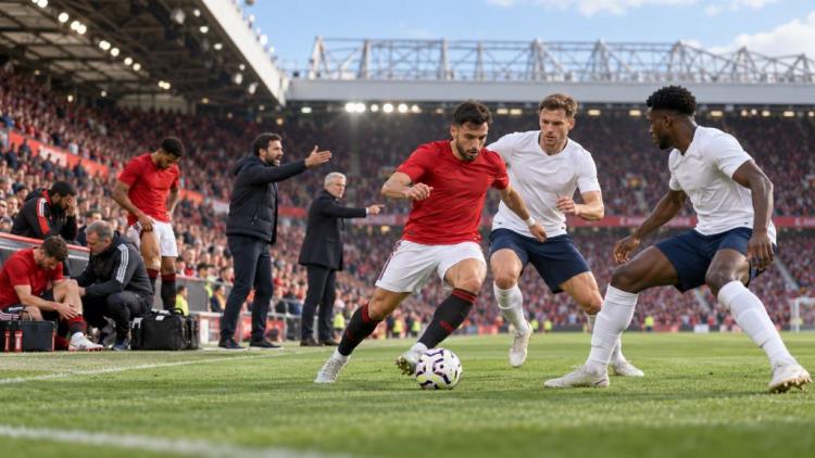 AI illustration: Manchester United vs Tottenham at Old Trafford: Šeško, Dorgu and Mazraoui out, Van de Ven and Van Hecke available