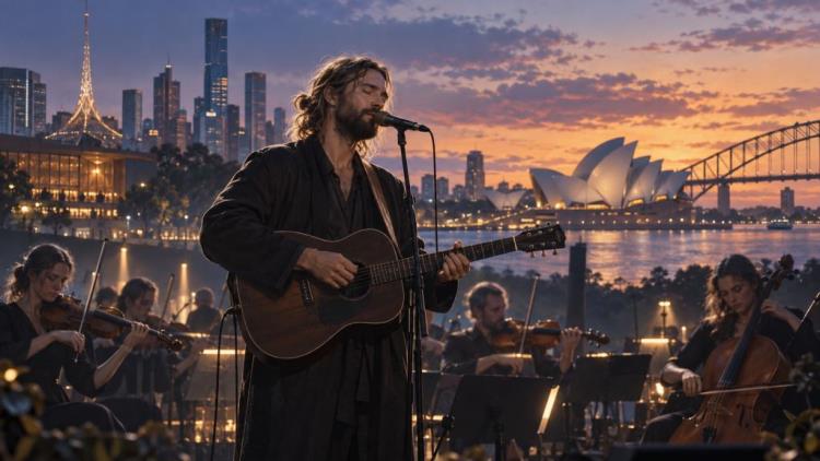 AI illustration: RY X in Australia 2027: orchestral concerts in Sydney and Melbourne with new album DUSK and a return to the stage