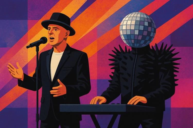 AI ilustracija: Ulaznice za Pet Shop Boys ulaznice za Mantovu, synth-pop večer na Piazza Sordello uz Dreamworld i ljetni koncertni ritam — Piazza Sordello, Mantova — utorak, 7. srpnja 2026.