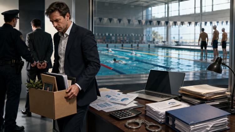 AI ilustracija: Ostavka Coryja Hilliarda u USA Swimmingu nakon uhićenja zbog optužbi za pronevjeru i krađu u Coloradu