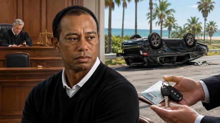 AI illustration: Tiger Woods: five-year driving ban after Florida court agreement over crash and reckless driving case