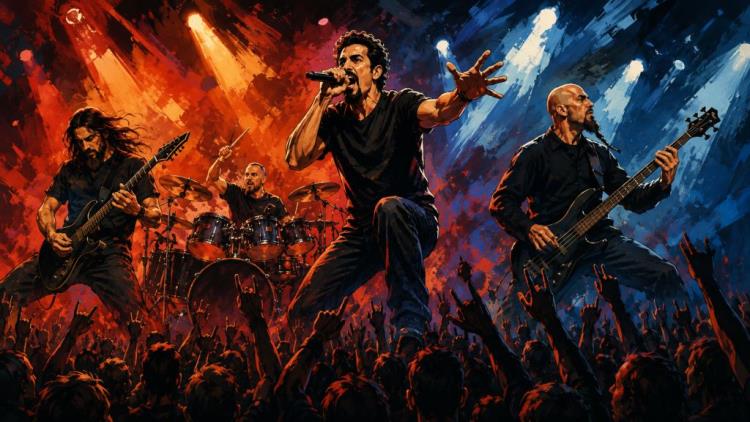 AI illustration: Tickets for System of a Down — Olympic Stadium, Berlin — Wednesday, 8 July 2026