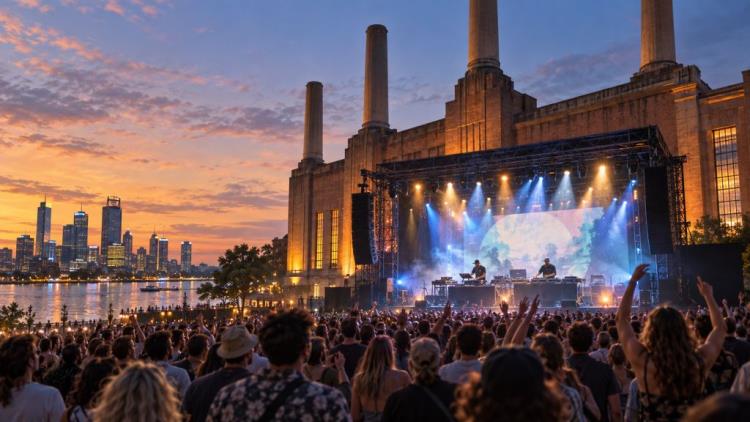 KI-Illustration: The Avalanches beschließen Perth Festival 2027 mit No Bad Memories und Live-Set im historischen Kraftwerk