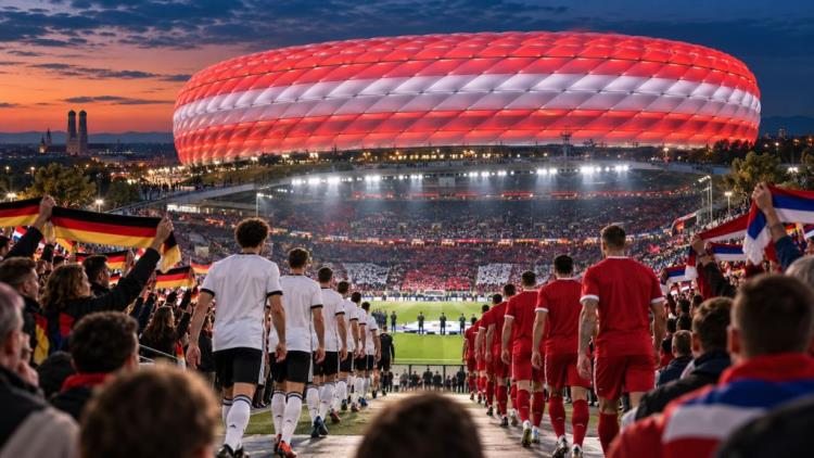 illustration IA: Allemagne - Serbie à Munich : Ligue des nations, Allianz Arena, billets et retour des places debout du groupe A2