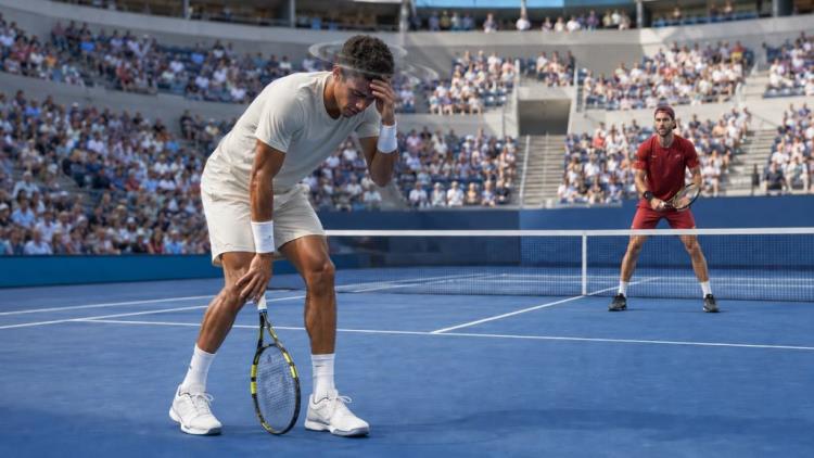 AI illustration: Félix Auger-Aliassime exits US Open after health scare as Karen Khachanov wins in four sets in New York