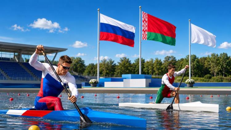 KI-Illustration: Paddle Worldwide bringt Russland und Belarus ab 2027 mit Flaggen, Hymnen und nationaler Vertretung zurück