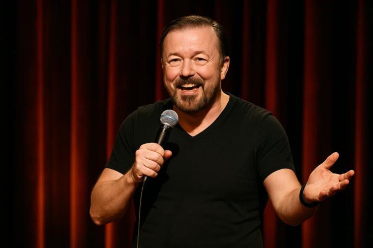 illustration IA: Billets pour Ricky Gervais — New Victoria Theatre, Woking — lundi 28 septembre 2026
