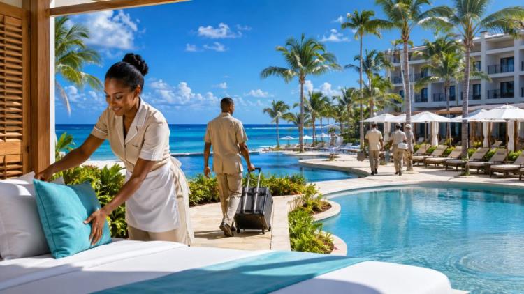 KI-Illustration: Jamaika beschleunigt Tourismuserholung: Royalton Negril ist wieder offen, weitere Hotelöffnungen folgen im September