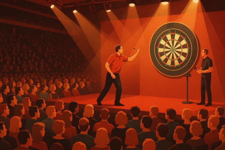 AI illustration: Hungarian Darts Trophy Budapest: tickets for the European Tour showdown at MVM Dome and top darts names