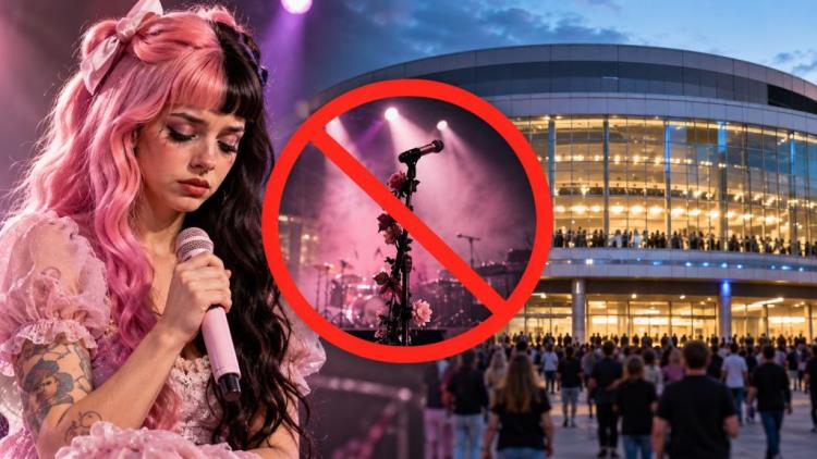KI-Illustration: Absage des Prag-Konzerts von Melanie Martinez: O2 Arena ohne HADES: THE SACRIFICE Termin der Tour in Europa