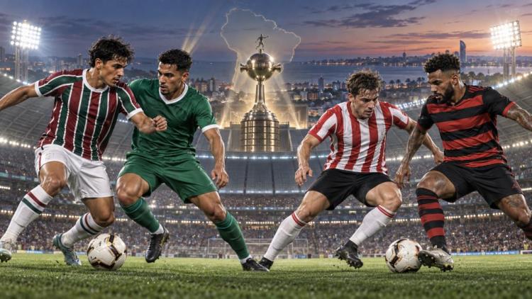 illustration IA: Copa Libertadores 2026: Fluminense-Palmeiras et Estudiantes-Flamengo jouent une place en finale à Montevideo