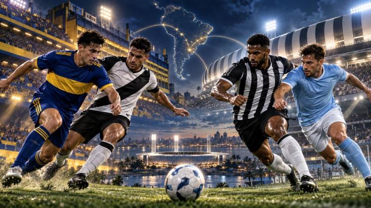 KI-Illustration: CONMEBOL Sudamericana 2026: Boca gegen Vasco und Atlético Mineiro gegen Montevideo City Torque im Halbfinale
