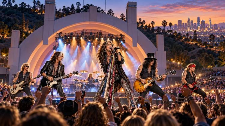 AI ilustracija: Aerosmith se vraća u Hollywood Bowl: Guns N' Roses gostuju na dva koncerta nakon prekida oproštajne turneje