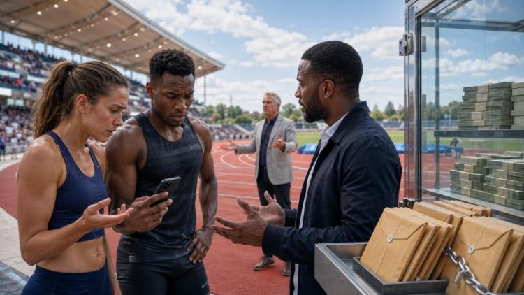 AI ilustracija: Grand Slam Track pod pritiskom: sportaši osporili Johnsona dok milijuni dolara još uvijek čekaju isplatu