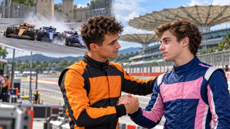 AI illustration: Norris apologises to Colapinto after Baku as five-place penalty follows their clash to the Sepang F1 race