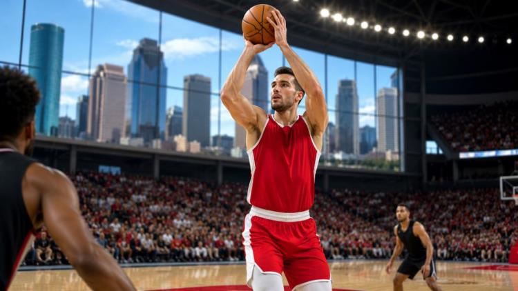 ilustracja AI: Bogdan Bogdanović w Houston Rockets: weteran od rzutów, spacingu i kolejnego kroku w NBA na Zachodzie