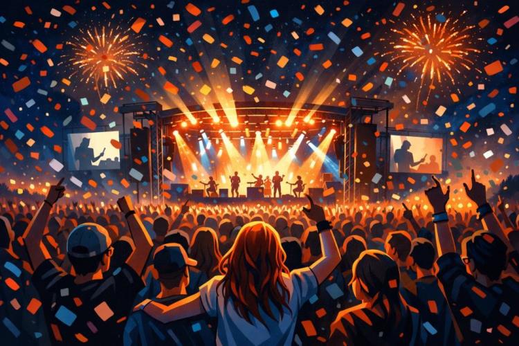 AI illustration: Tickets for Foo Fighters at I-Days Milan - tickets for a loud open-air rock festival day at Ippodromo SNAI La Maura — Ippodromo Snai La Maura, Milan — Sunday, 5 July 2026